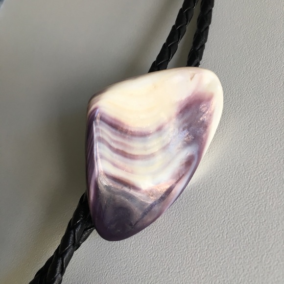 Polished stone Bolo Tie - Picture 4 of 5